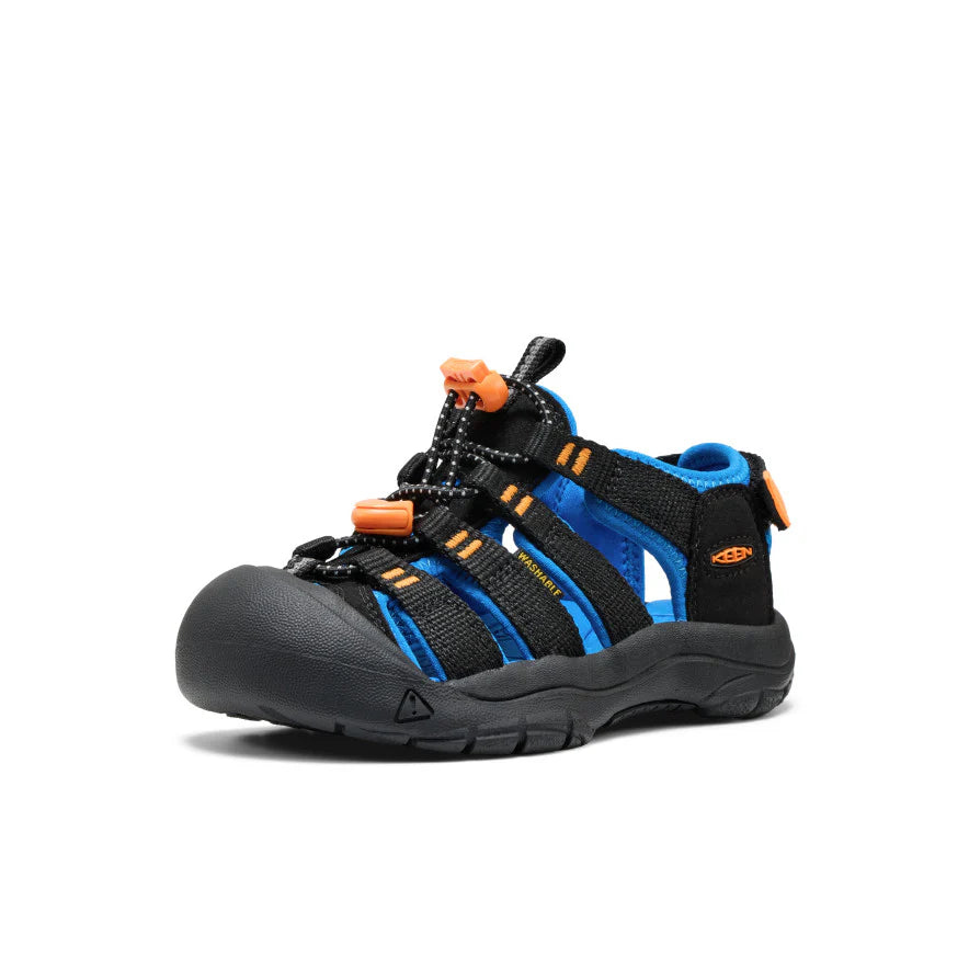 Little Kids' Newport Boundless Sandal | Black/Precious Blue - Image 2