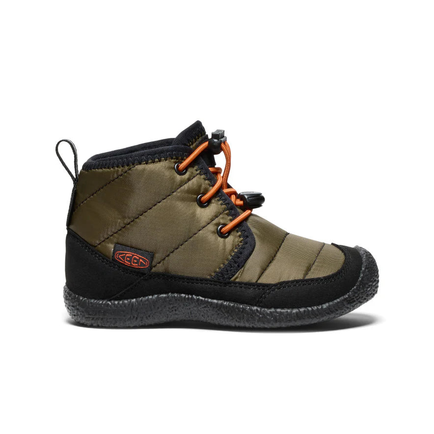 Little Kids' Howser II Waterproof Chukka | Dark Olive/Gold Flame